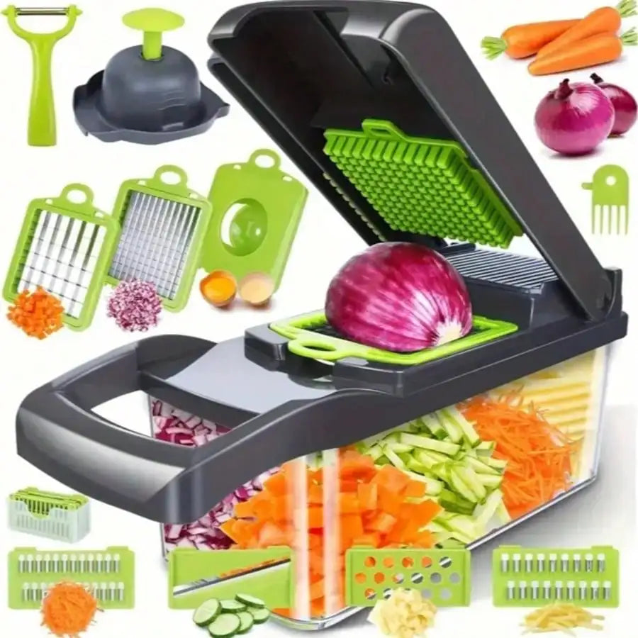 Professional 16 Function Vegetable Chopper And Slicer With Container