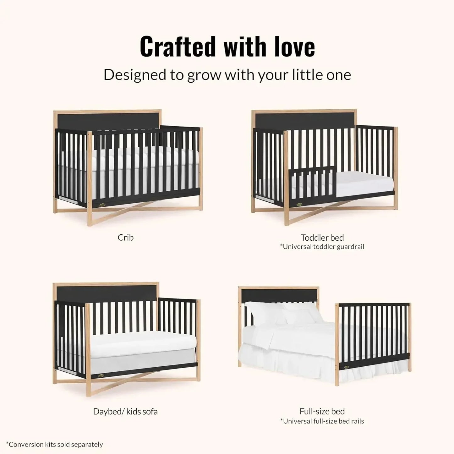 Owen 5-In-1 Convertible Crib JPMA GreenGuard Gold Certified
