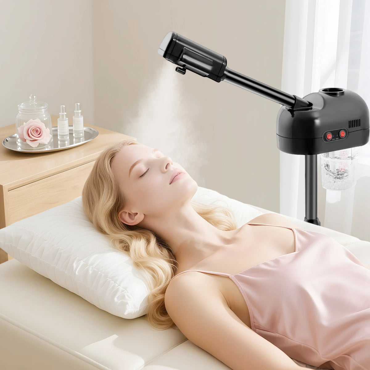 Bymaocar Adjustable Height Ozone Facial Steamer For Salon