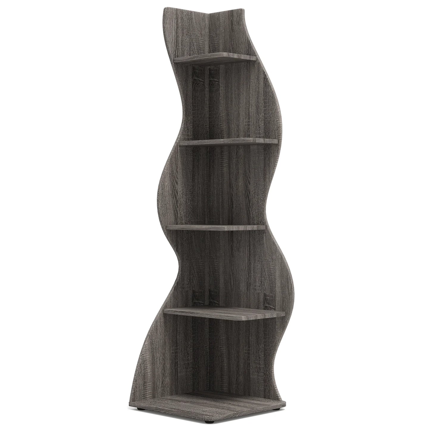 Tribesigns Corner Shelf Five Tier Wall Bookcase For Home Office