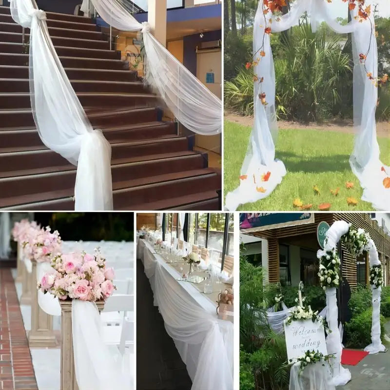 Organza Tulle Wedding Arch Backdrop Decoration for Events