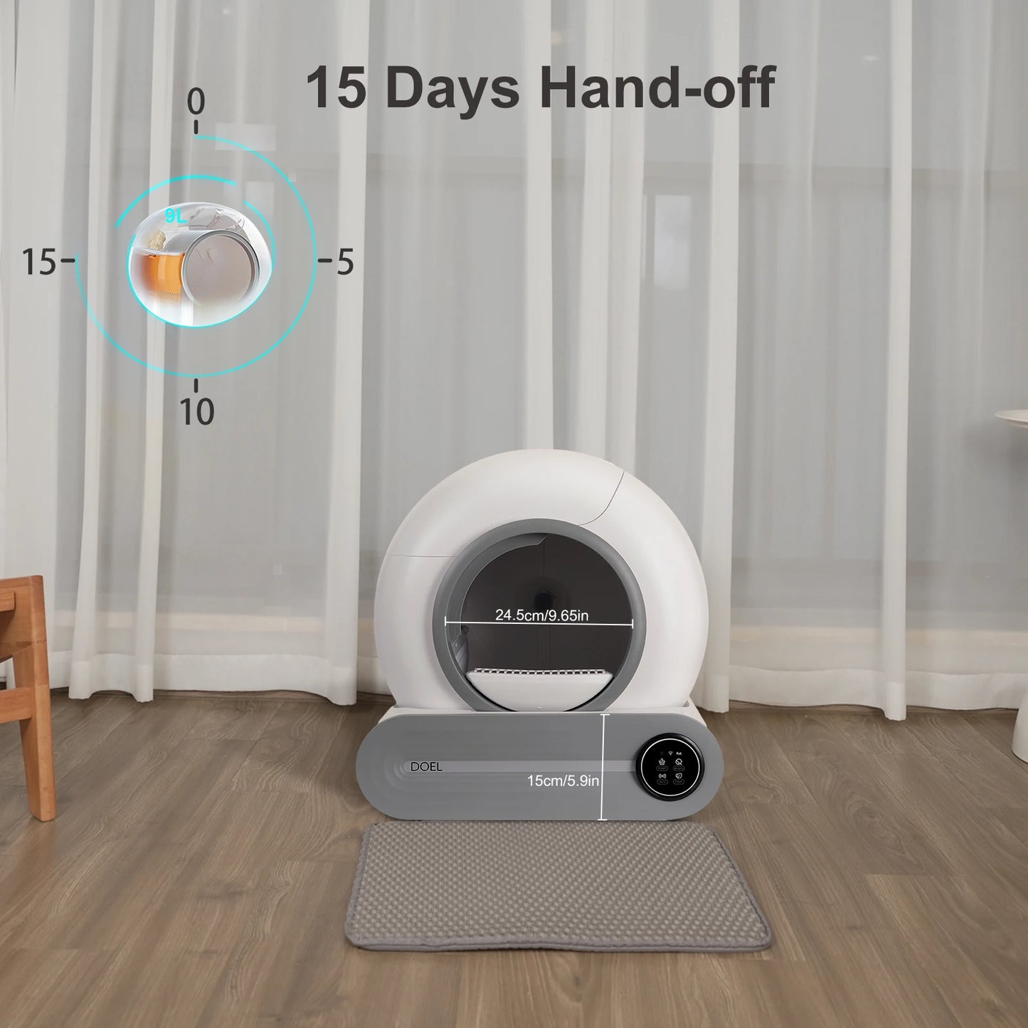 DOEL Self Cleaning Cat Litter Box With WiFi App Control