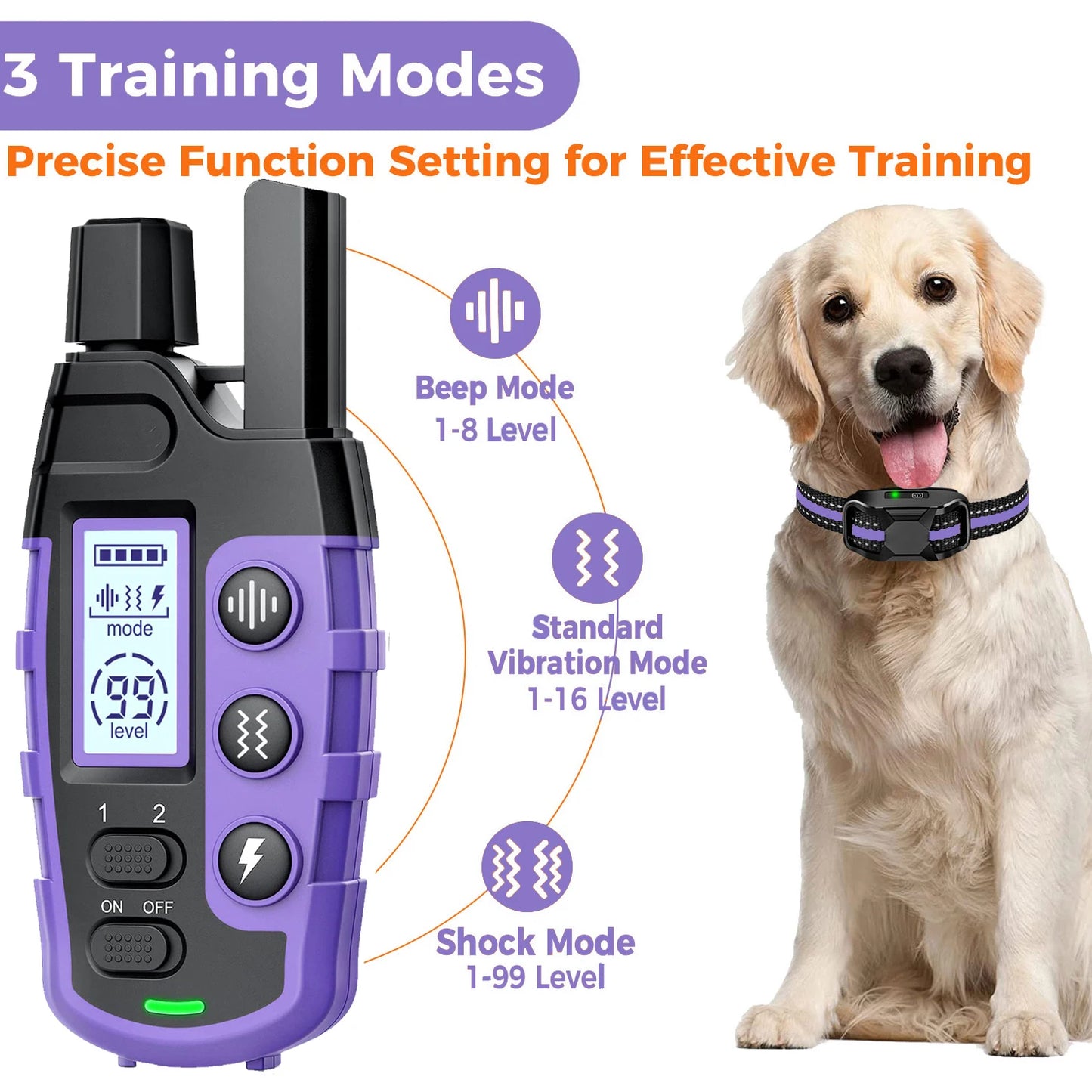 WXRPET 3300Ft Electric Dog Training Collar Remote Beep Vibration