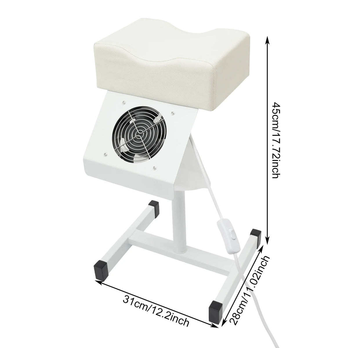 Bymaocar Height Adjustable Pedicure Stool With Dust Cleaning Fan