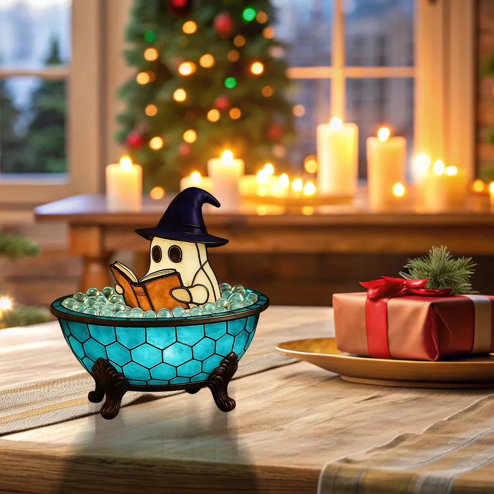 Decorative Ghost Table Lamp With Rechargeable Battery And Iron Frame