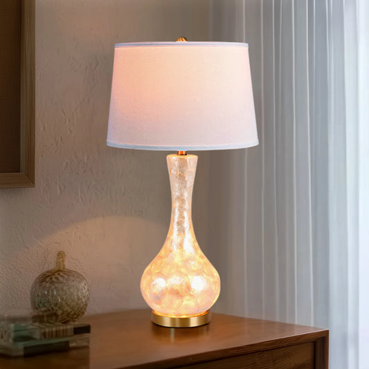 Luxury Crystal Glass Table Lamp With Opal Shade For Bedroom