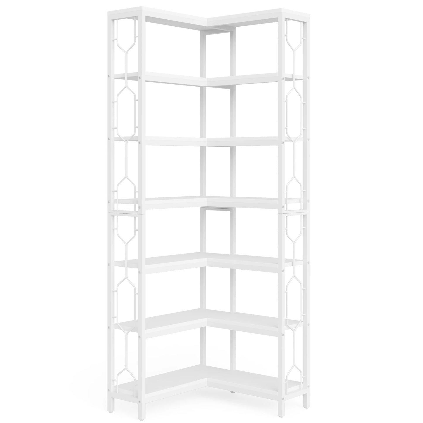 Tribesigns 7 Tier Corner Bookshelf With Metal Frame