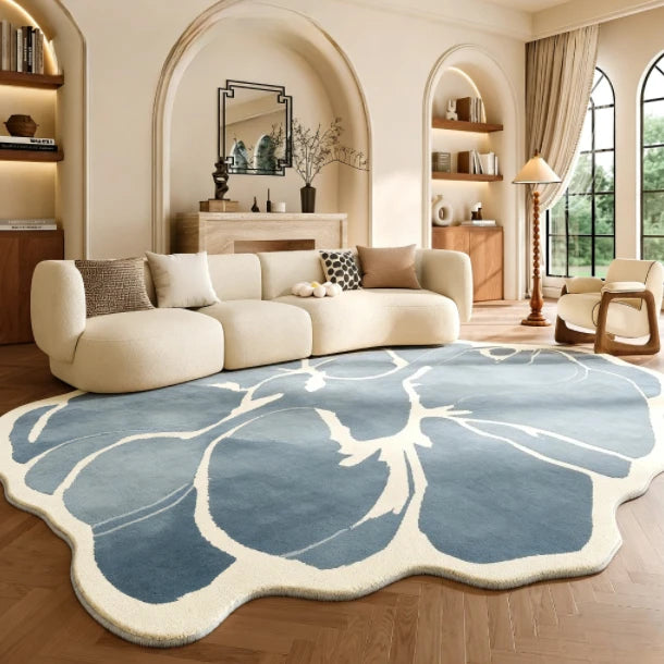 Modern Plush Irregular Area Rug for Living Room and Bedroom