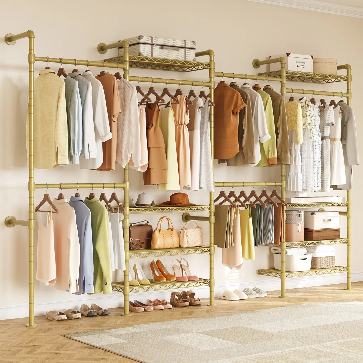 Onbrill Modern Wall Mounted Metal Pipe Clothes Rack