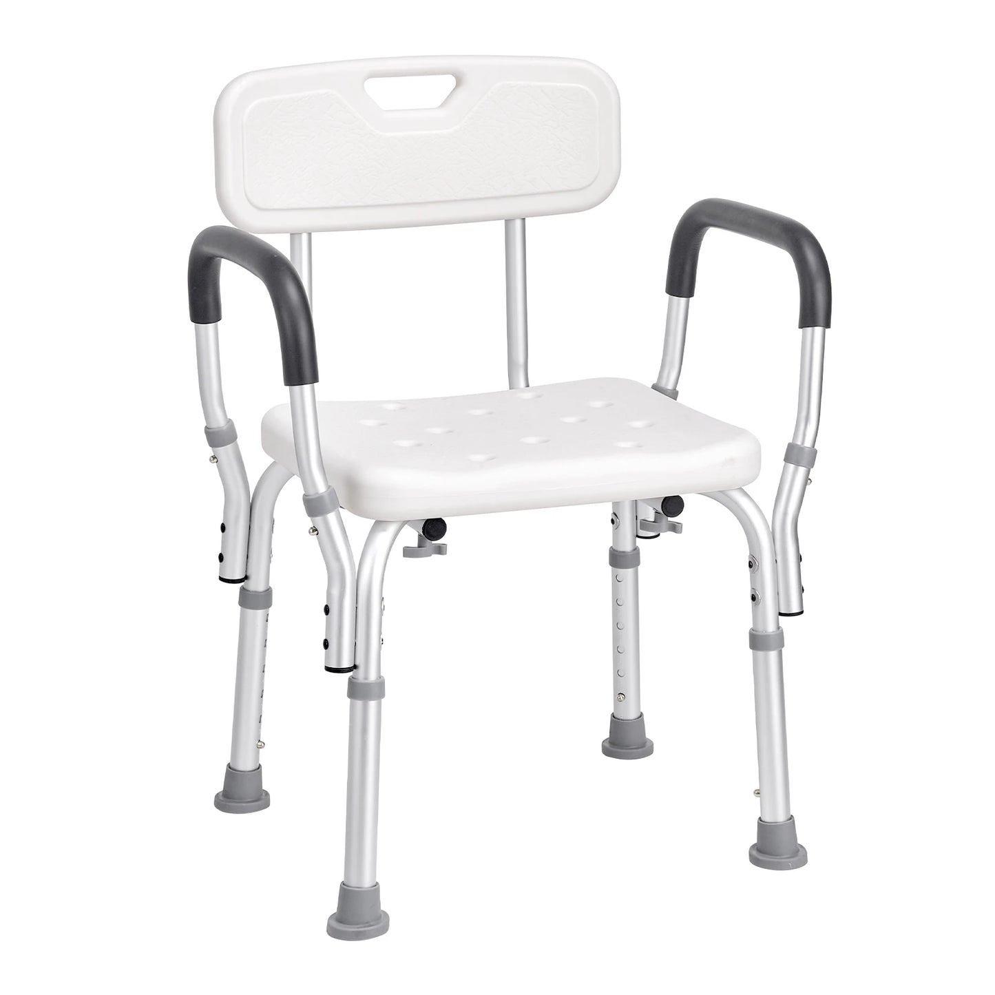 Shower Chair With Back Adjustable Height Non Slip For Elderly