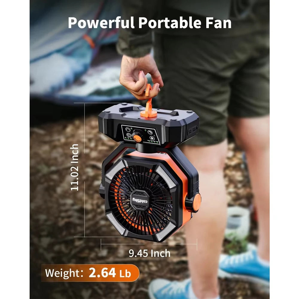 ColdSky Camping Fan With 4 LED Lantern And 20000mAh Battery