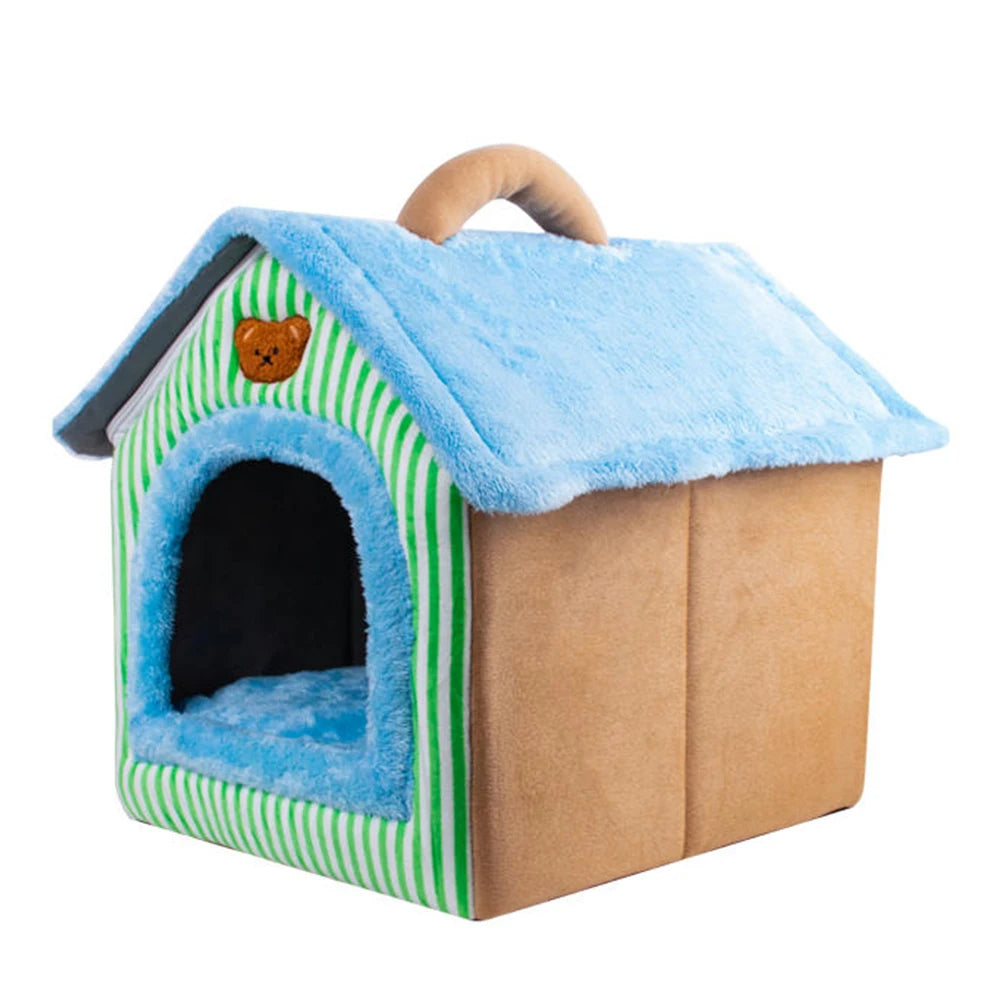 Foldable Pet House With Removable Washable Cat Bed