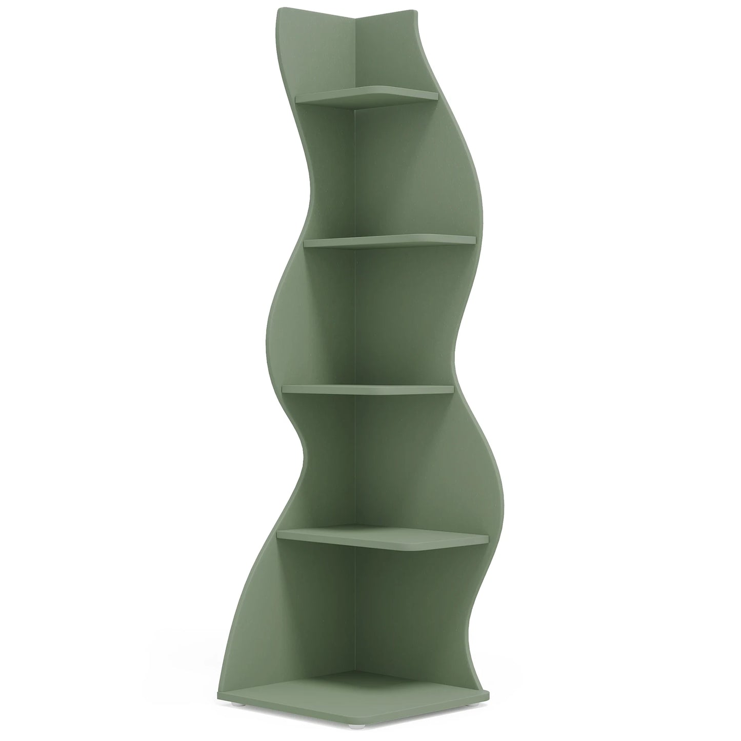 Tribesigns Corner Shelf Five Tier Wall Bookcase For Home Office