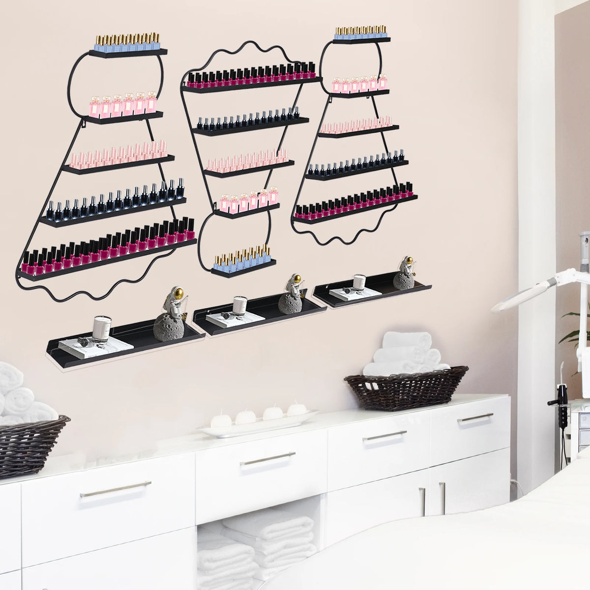 Bymaocar 5 Tier Wall Mounted Nail Polish Display Rack