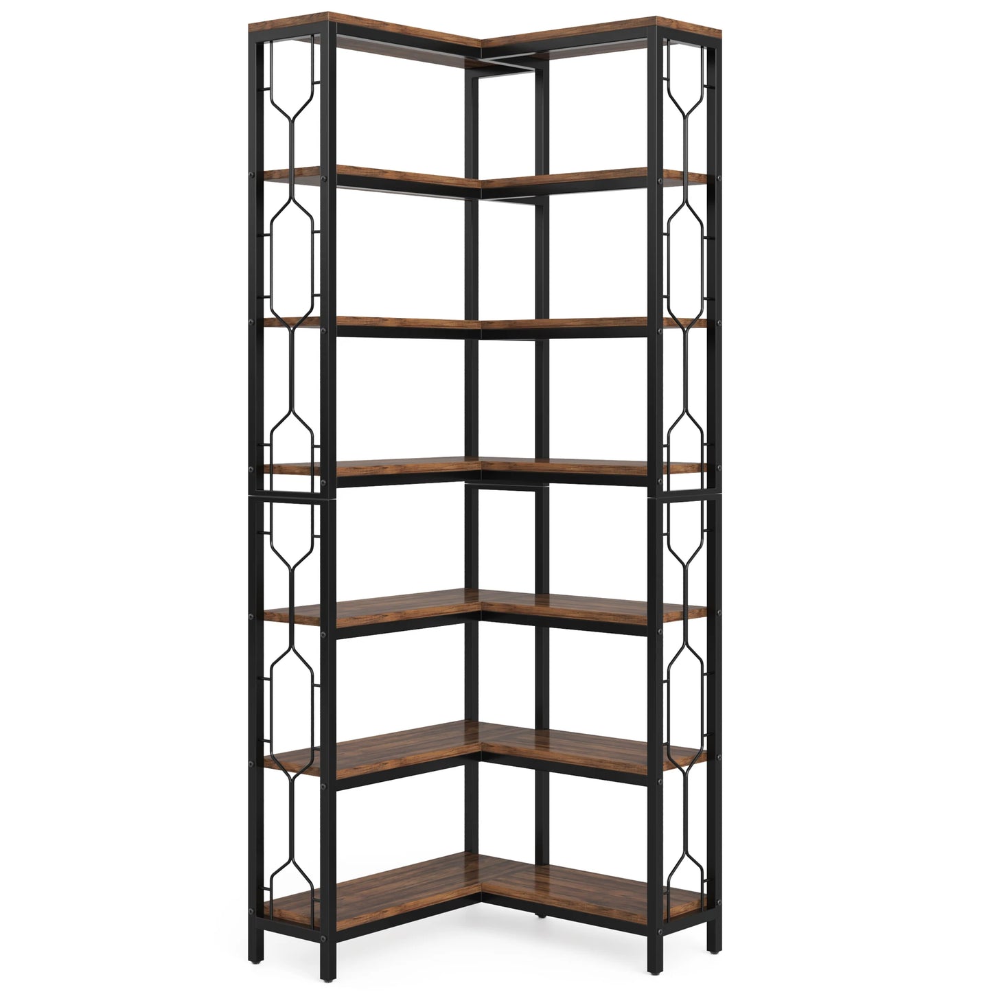 Tribesigns 7 Tier Corner Bookshelf With Metal Frame