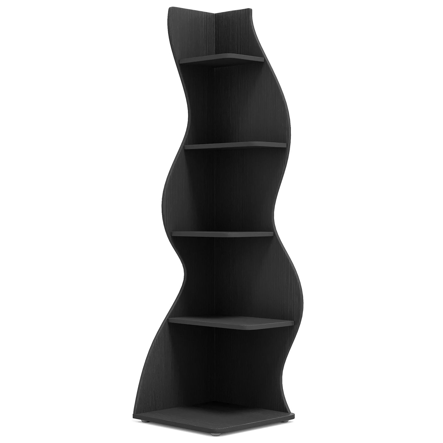 Tribesigns Corner Shelf Five Tier Wall Bookcase For Home Office