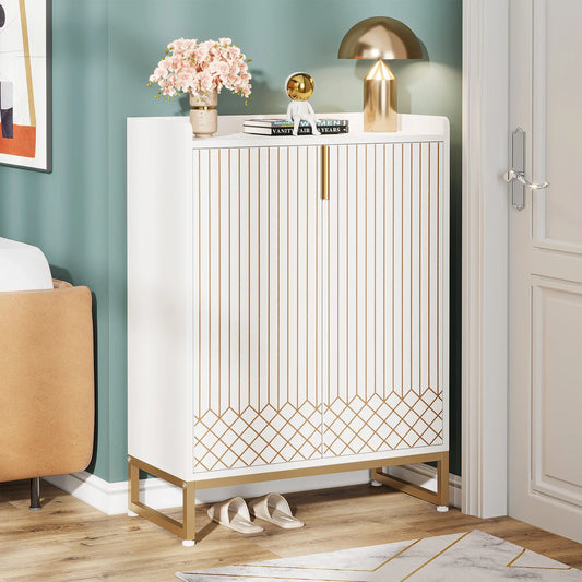 Tribesigns Wooden 5-Tier Shoe Cabinet With Doors For Bedroom