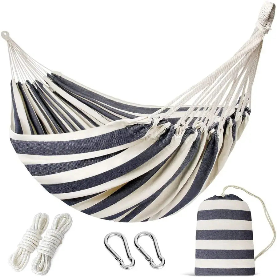 Double Hammock With Tree Straps Portable Outdoor Bed