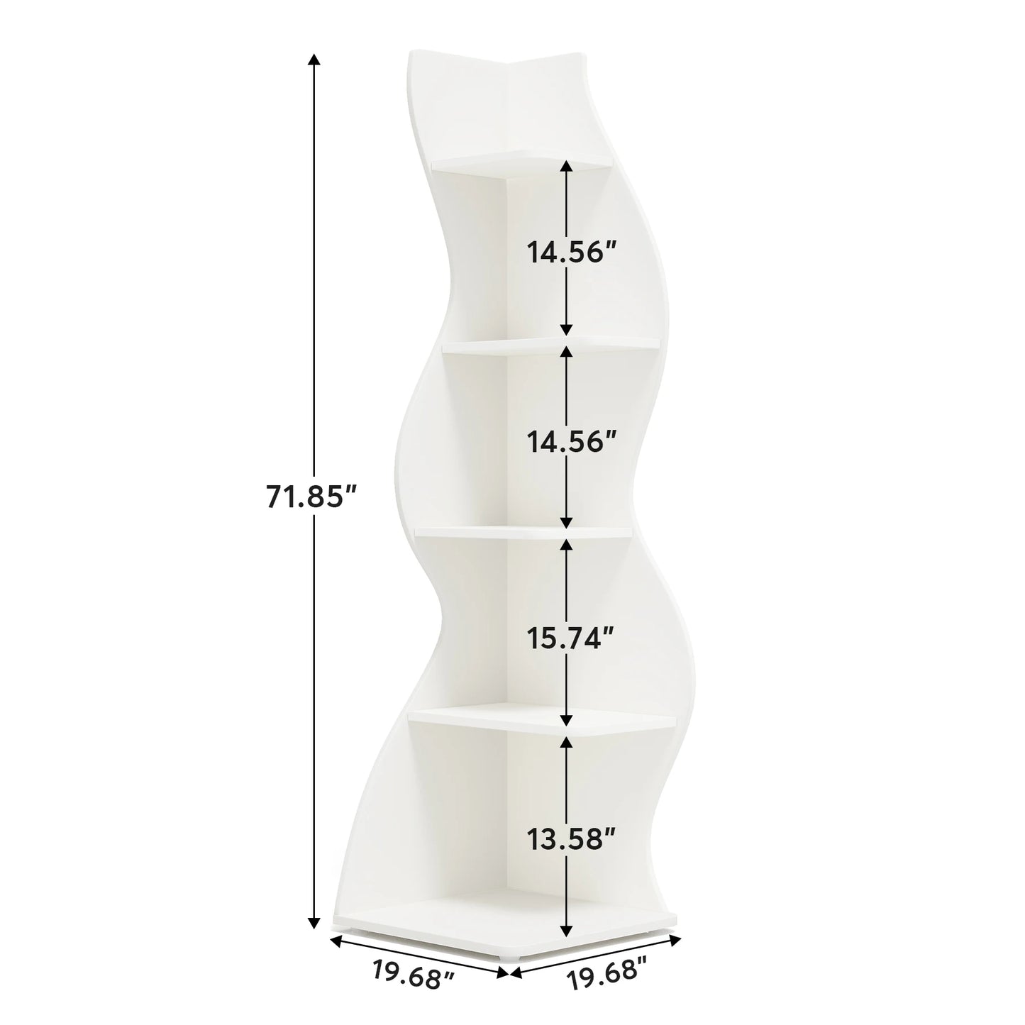 Tribesigns Corner Shelf Five Tier Wall Bookcase For Home Office