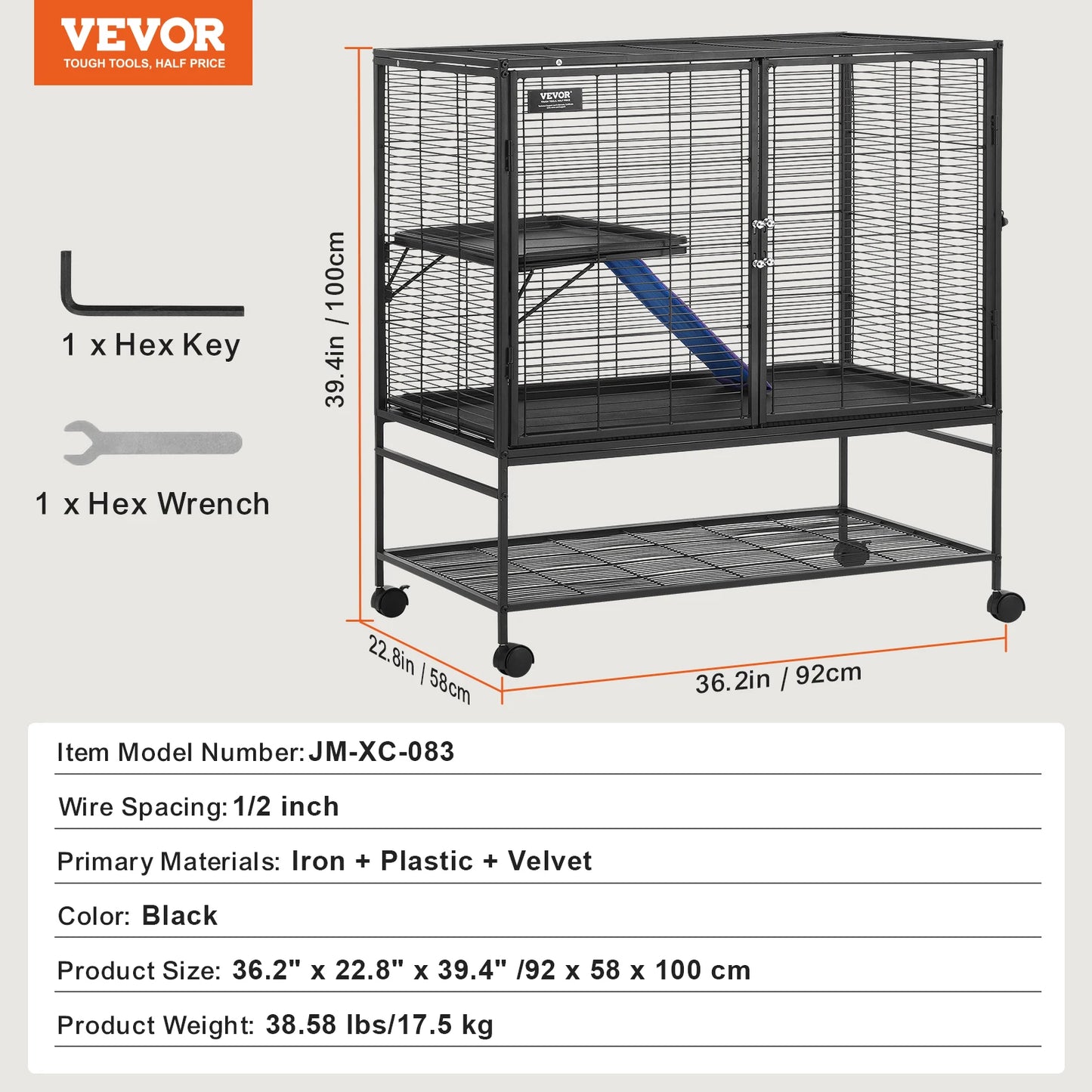 SucceBuy Rolling Four Tier Metal Small Animal Cage