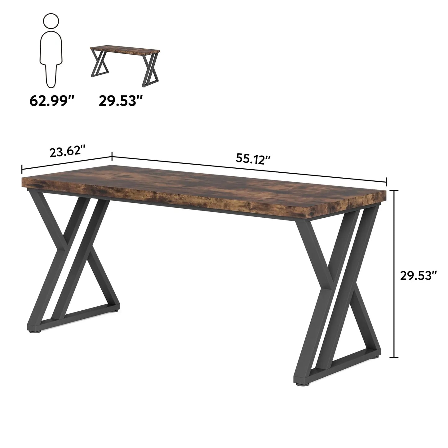 Tribesigns Computer Desk With Z Shaped Metal Leg Home Office