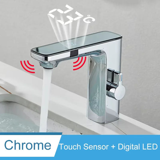 Shinesia Touch Sensor Basin Faucet With Digital LED Temperature Display