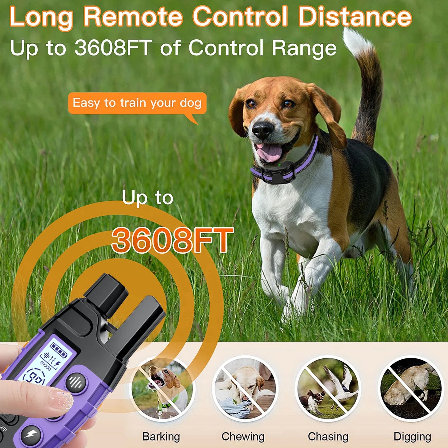 WXRPET 3300Ft Electric Dog Training Collar Remote Beep Vibration