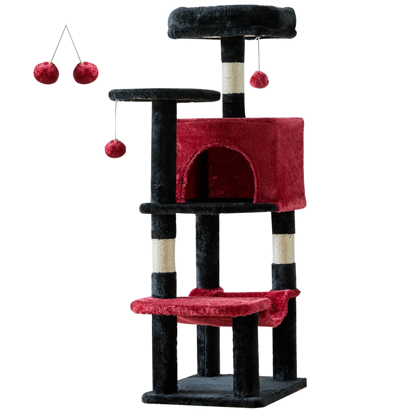 JHK Four Tier Cat Tree Multilevel Climbing Tower With Sisal Posts