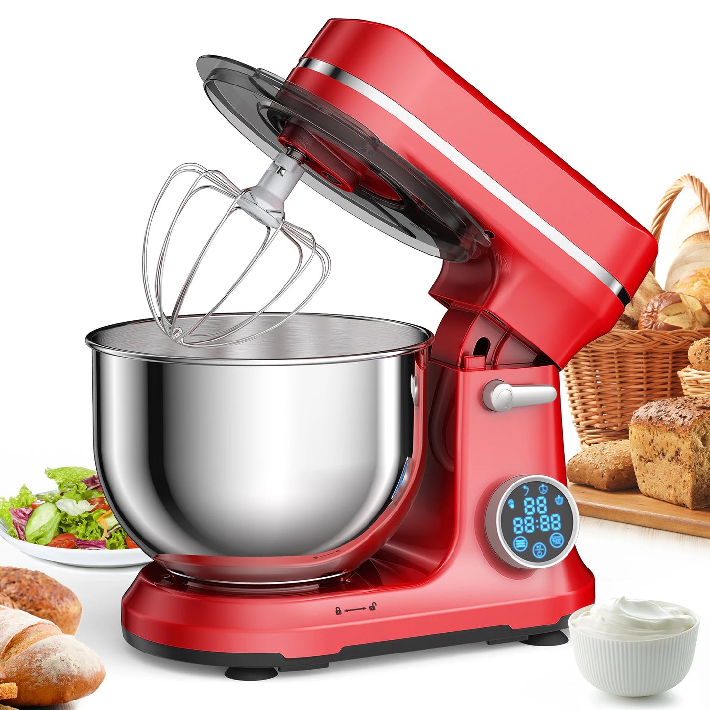 Biolomix 1200W Stand Mixer With Eleven Speed DC Motor