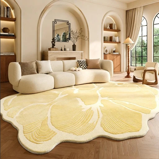 Modern Plush Irregular Area Rug for Living Room and Bedroom