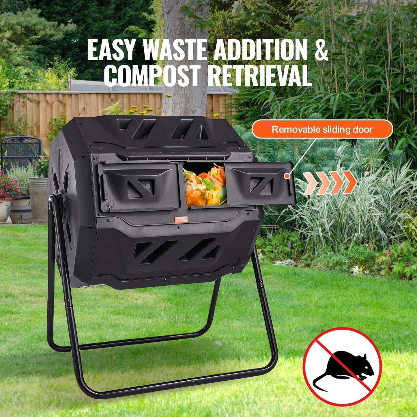 Tumbling Compost Bin Dual Chamber For Garden And Kitchen