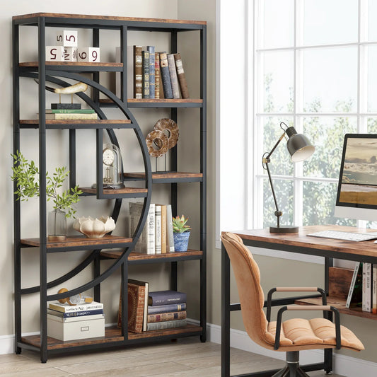 Tribesigns Industrial 5 Tier Etagere Bookcase Freestanding Storage Shelves