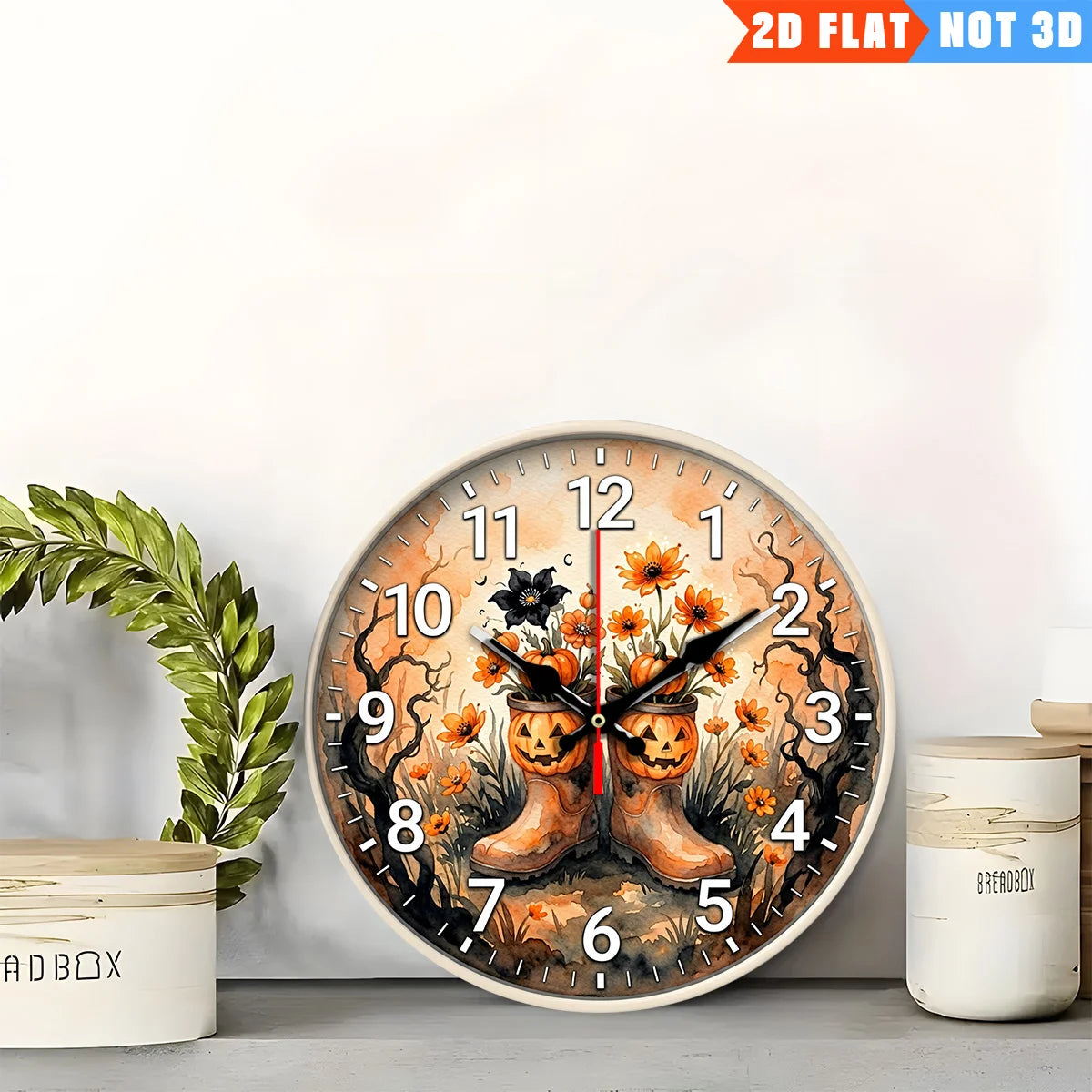Pumpkin Rain Boots Wall Clock Decorative Alarm Clock Battery Powered