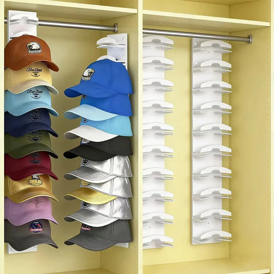 Wall Mounted Hat Organizer Holds 18 Caps Multilayer Space Saver