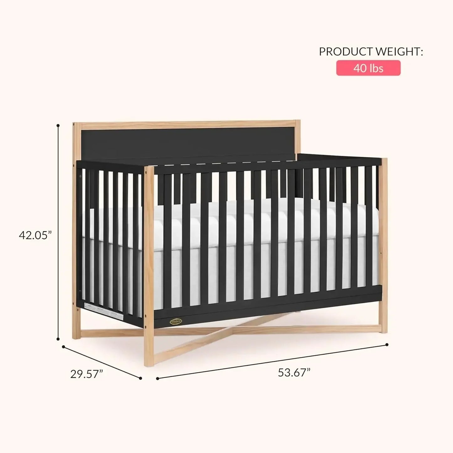 Owen 5-In-1 Convertible Crib JPMA GreenGuard Gold Certified