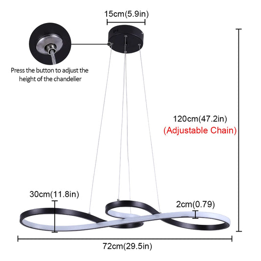 VETRULUS Modern Acrylic Led Pendant Chandelier Ceiling Light