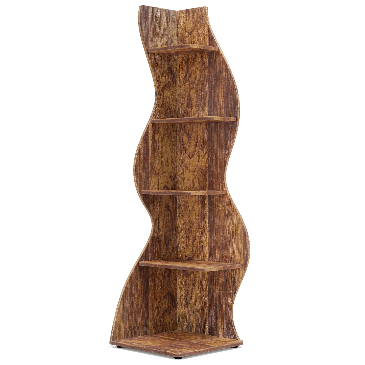 Tribesigns Corner Shelf Five Tier Wall Bookcase For Home Office