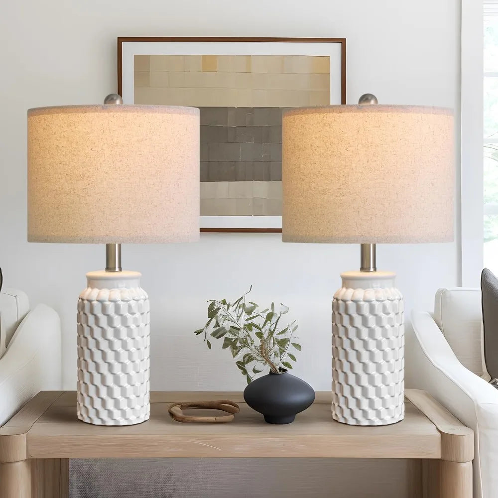 Modern Ceramic Table Lamp Set For Bedroom Living Room Office