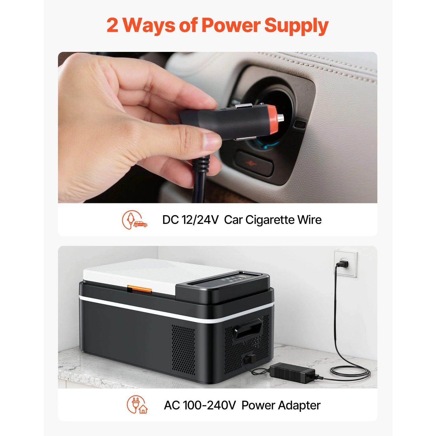 SucceBuy Portable Car Refrigerator With Electric Compressor 12V 24V DC