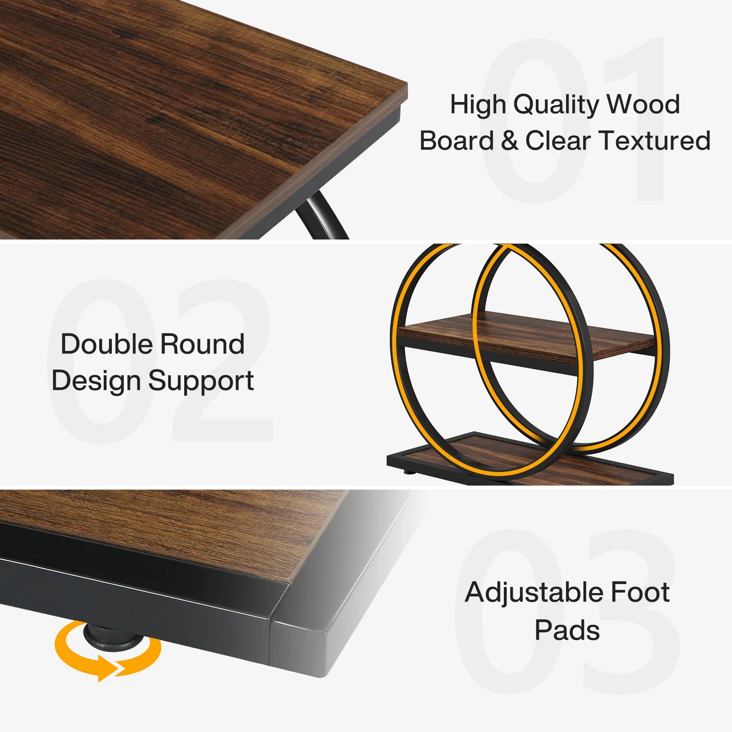 Tribesigns End Table With Three Storage Shelves Industrial Narrow