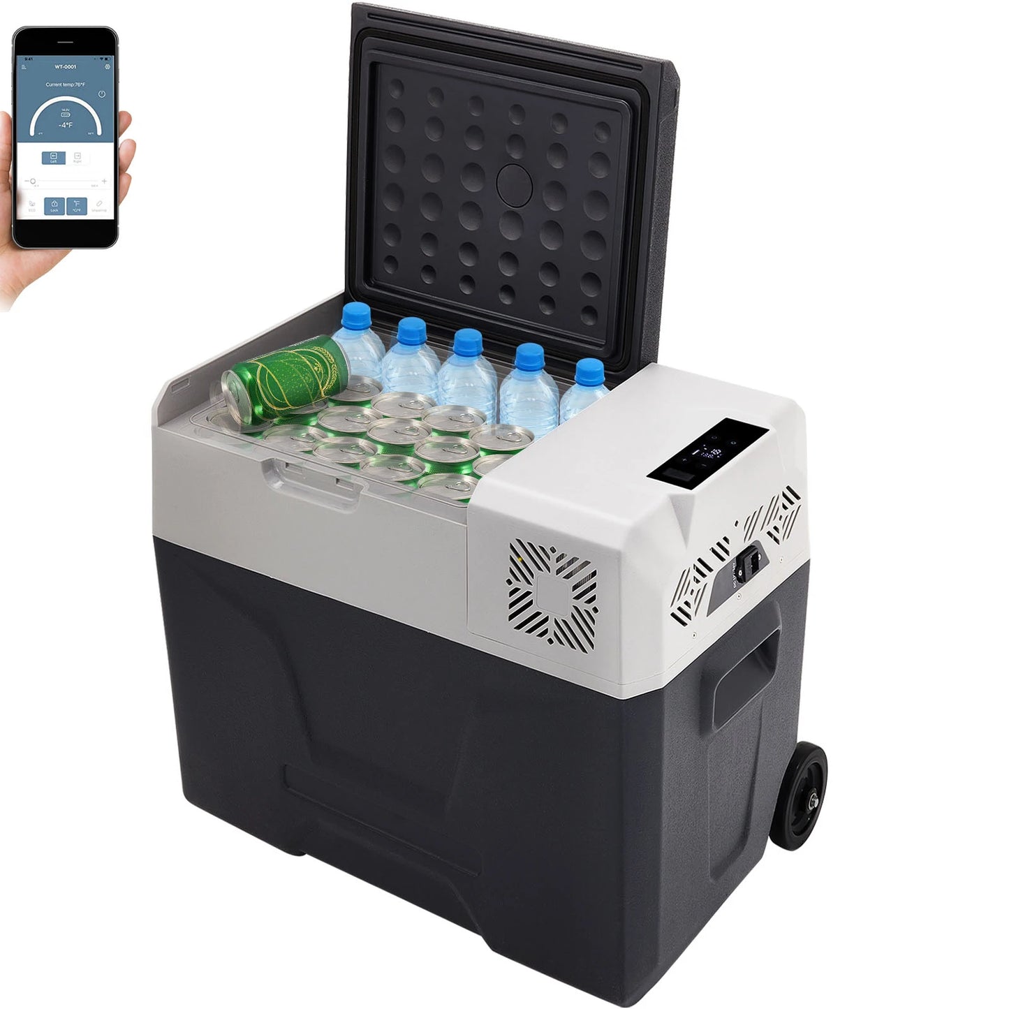 SucceBuy Portable Car Refrigerator With Electric Compressor 12V 24V DC