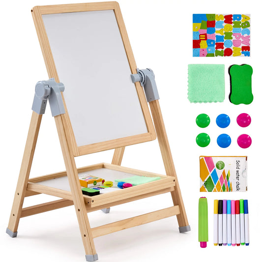 SucceBuy Magnetic Drawing Board Easel For Kids With Art Accessories