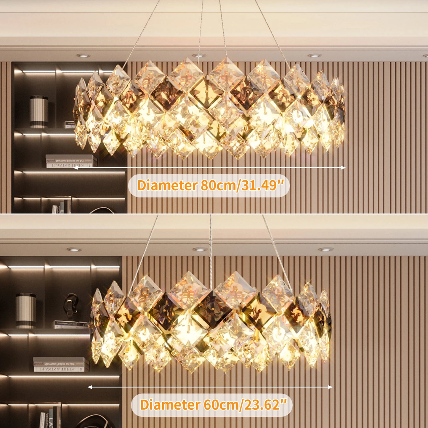 Crystal Chandelier Pendant Light For Living Room Ceiling Bulbs Included
