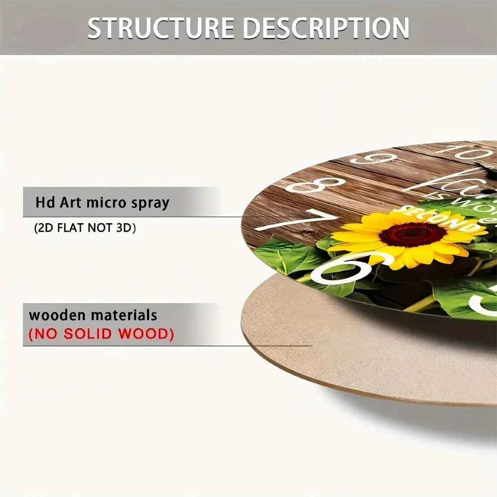 Cartoon 3D Numerals Wall Clock Silent Round Home Decor
