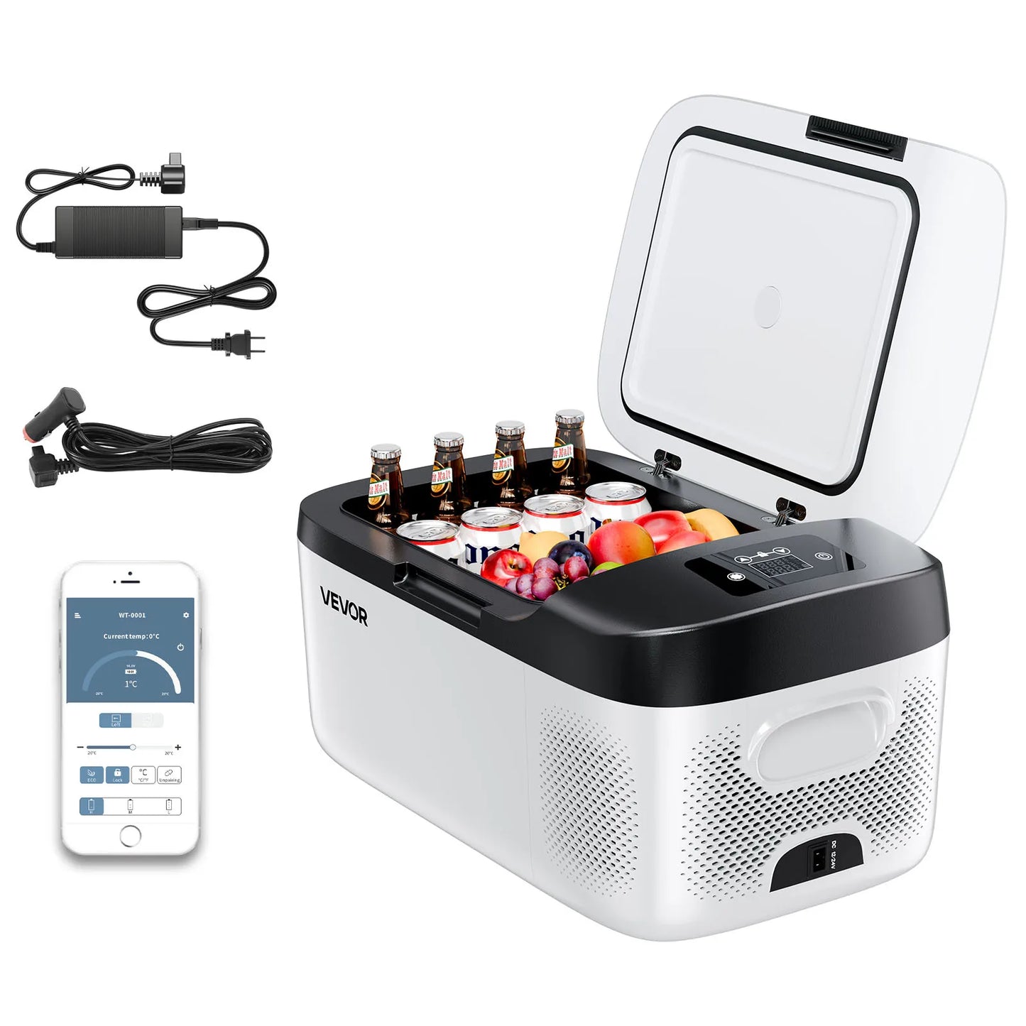 SucceBuy Portable Car Refrigerator With Electric Compressor 12V 24V DC