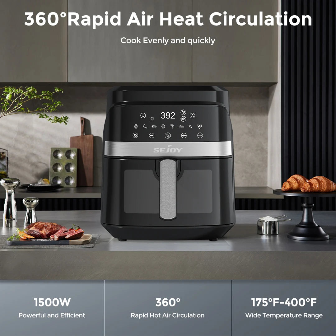 SEJOY Air Fryer 8 In 1 Countertop Oven Dehydrator Plus