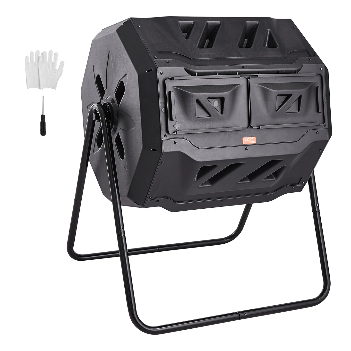 Tumbling Compost Bin Dual Chamber For Garden And Kitchen