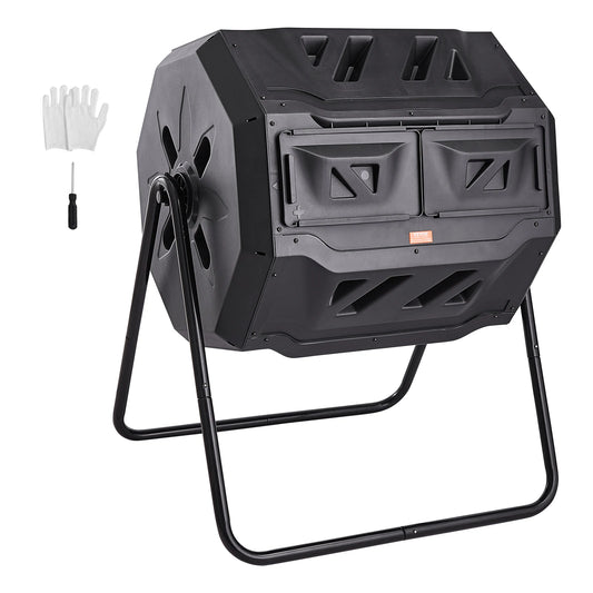Tumbling Compost Bin Dual Chamber For Garden And Kitchen