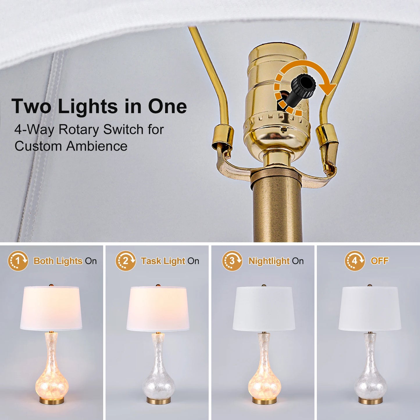 Luxury Crystal Glass Table Lamp With Opal Shade For Bedroom