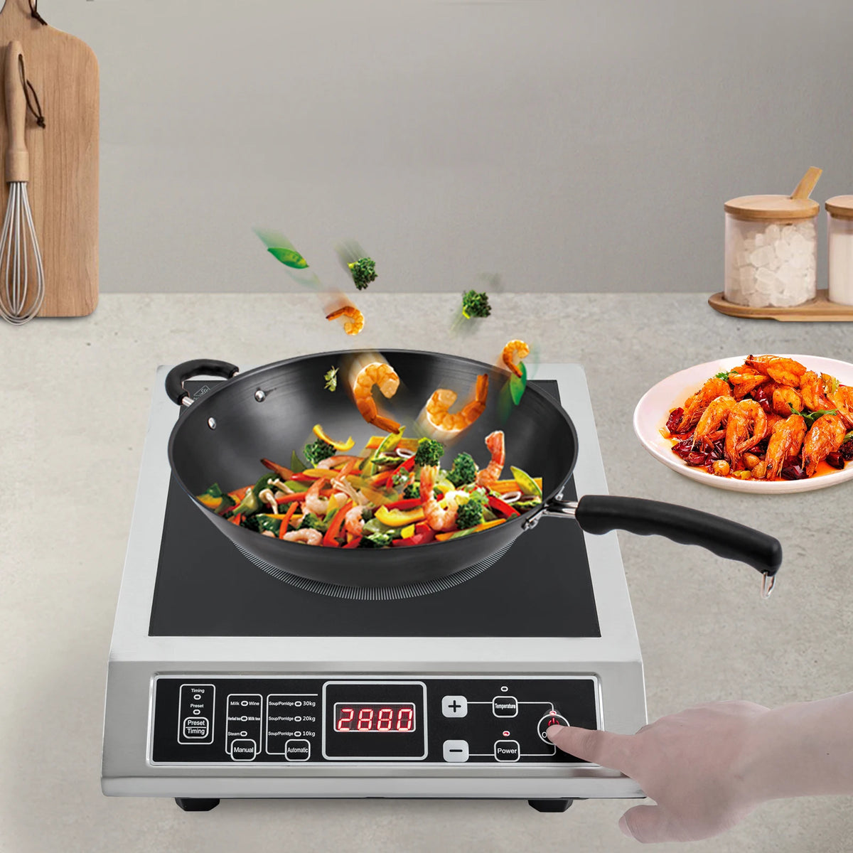 3500W Portable Induction Cooktop With IGBT Heating Technology And Timer